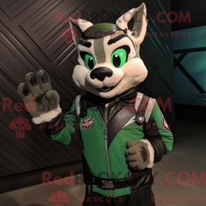 Green Bobcat mascot costume...