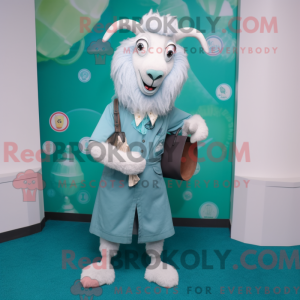 Cyan Angora Goat maskot...