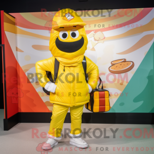 Gul lasagne maskot kostume...