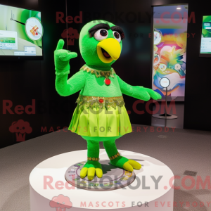 Mascotte de perroquet vert...