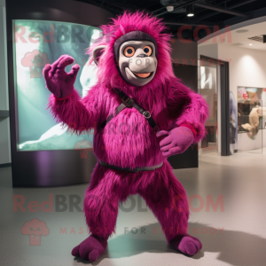 Magenta bavian maskot...