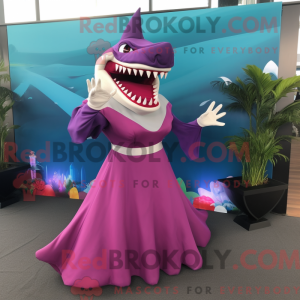 Magenta Megalodon maskot...