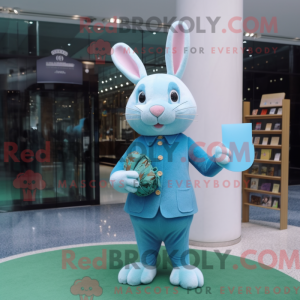 Cyan Rabbit Maskottchen...