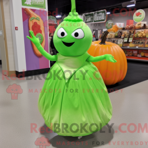 Lime Green Pumpkin mascot...