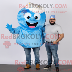 Himmelblå Cupcake maskot...