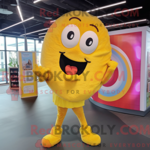 Gul doughnut maskot kostume...