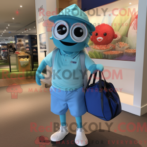Cyan tun maskot kostume...