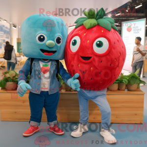 Teal Strawberry mascot...