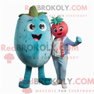 Teal Strawberry mascot...
