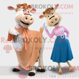Peach Jersey Cow maskot...