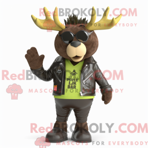 Olive Elk maskot kostume...
