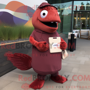 Maroon laks maskot kostume...
