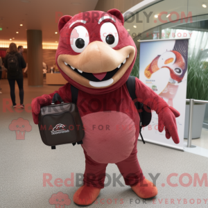 Maroon laks maskot kostume...
