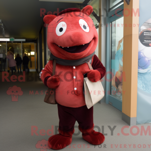 Maroon laks maskot kostume...