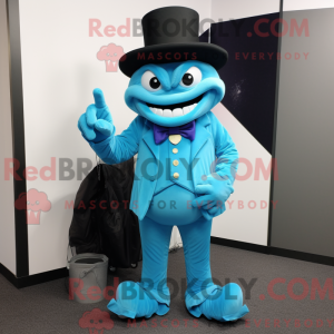 Cyaan Demon mascottekostuum...