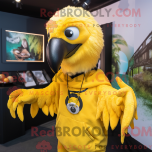 Gul Vulture maskot kostume...