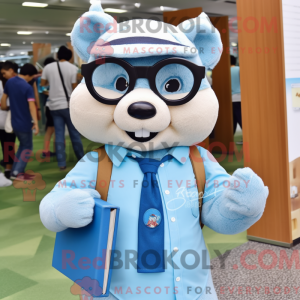 Sky Blue Marten maskot...