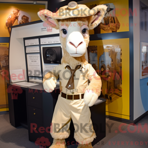 Tan Goat maskot...
