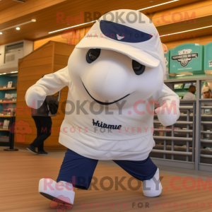 Cream Humpback Whale mascot...