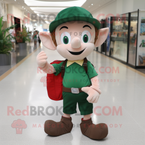 nan Elf mascot costume character dressed with a Polo Shirt and Messenger bags