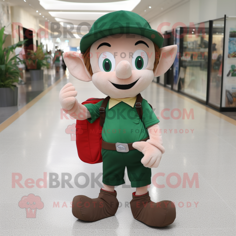 nan Elf mascot costume character dressed with a Polo Shirt and Messenger bags nan Elf mascot costume character dressed with a Polo Shirt and Messenger bags