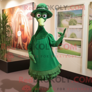 Grøn Emu maskot kostume...