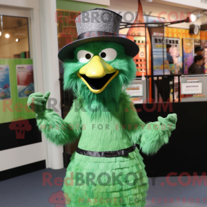 Grøn Emu maskot kostume...