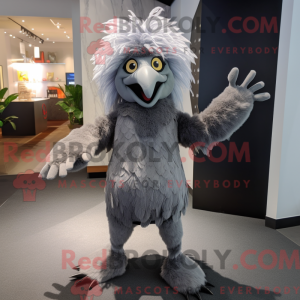 Grå Harpy-maskotdraktfigur...
