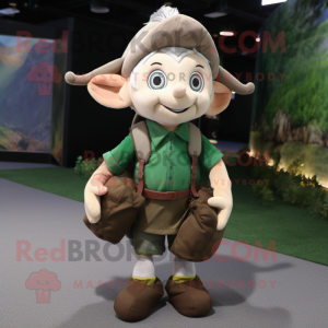 nan Elf mascot costume character dressed with a Polo Shirt and Messenger bags
