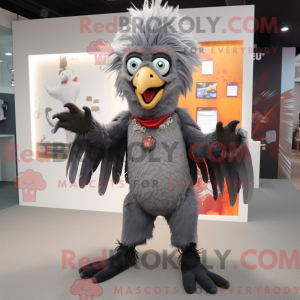 Grå Harpy-maskotdraktfigur...