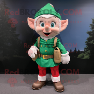 nan Elf mascot costume character dressed with a Polo Shirt and Messenger bags