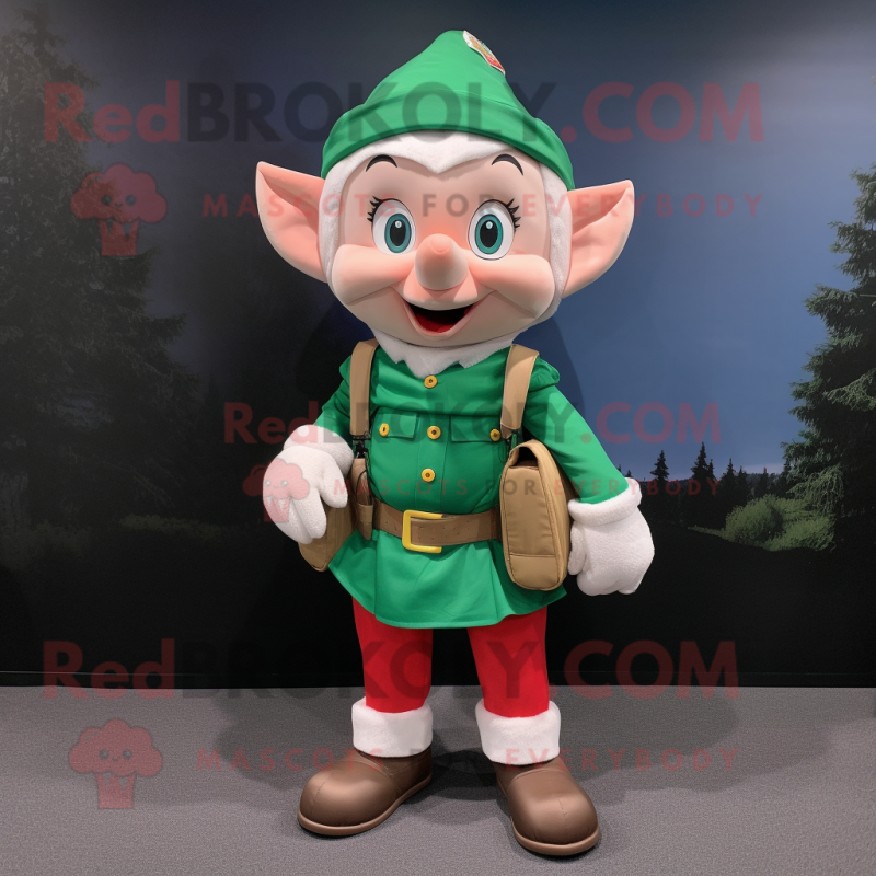 nan Elf mascot costume character dressed with a Polo Shirt and Messenger bags nan Elf mascot costume character dressed with a Polo Shirt and Messenger bags