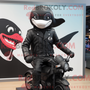 Zwart orka-mascottekostuum...