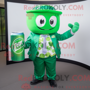Green Soda Can mascot...