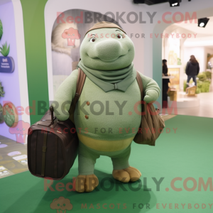 Grøn Glyptodon maskot...