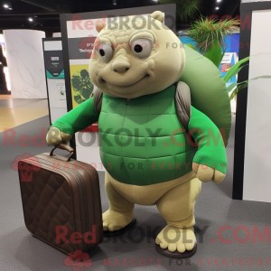 Grøn Glyptodon maskot...