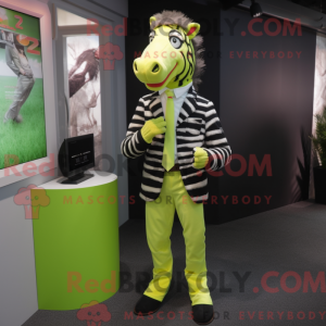Lime Green Zebra mascot...