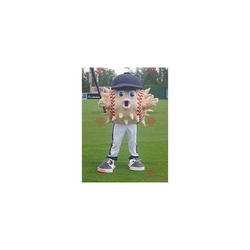 Mascotte de diodon de balle de baseball avec une casquette -