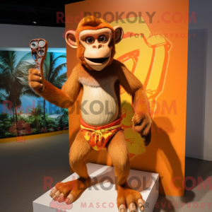 Oranje aap mascottekostuum...