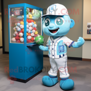 Cyan Gumball Machine maskot...