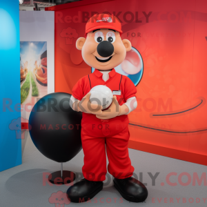 Red Rugby Ball mascot...