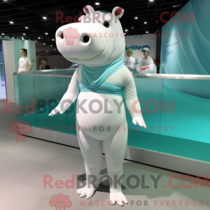 Hvid flodhest maskot...