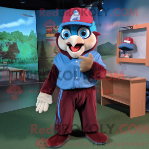 Maroon Blue Jay mascot...