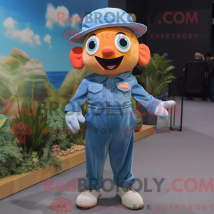 Cyan Clown Fish maskot...