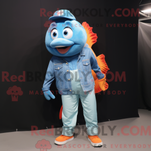Cyan Clown Fish maskot...
