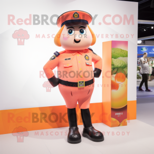 Peach Police Officer maskot...