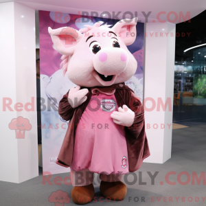 Pink Wild Boar mascot...
