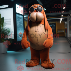 Rust Walrus mascot costume...