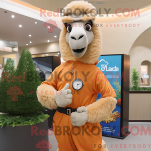 Peach Camel mascot costume...