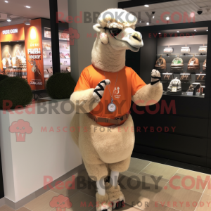 Peach Camel mascottekostuum...